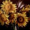 Sunflowers - Oil On Canvas Paintings - By Jozi Mesaros, Realism Painting Artist