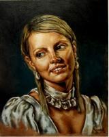 Girl With A Pearl Earrings - Oil On Canvas Paintings - By Jozi Mesaros, Realism Painting Artist