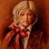 Girl With Red Bow - Oil On Canvas Paintings - By Jozi Mesaros, Realism Painting Artist