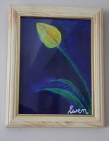 Gold Tulip - Acrylic On Canvas Paintings - By Ewen Morrison, Floral Painting Artist