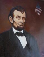 Honest Abe - Oil Stretched Canvas Paintings - By Ewen Morrison, Portrait Painting Artist