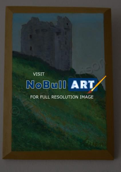 For Sale Range - Gylen Castle - Oil On Board - Support