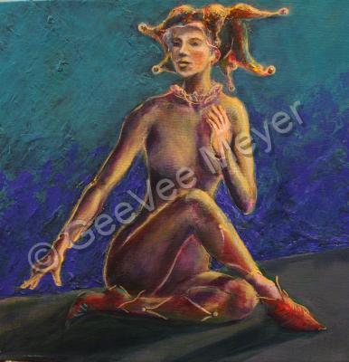 Figurative - Moon Harlequin - Acrylics And Mixed Media