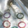 Golden Colorful Beaded Rings - Waving Beads Jewelry - By Chen Z, Fashion Jewelry Artist