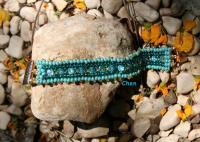 Blue Jeans Crystal Bracelet - Waving Beads Jewelry - By Chen Z, Fashion Jewelry Artist