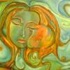Mother And Child - Acrylics Paintings - By Margarita Halikia, None Painting Artist