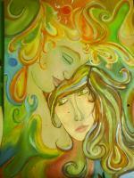 Lovers - Acrylics Paintings - By Margarita Halikia, None Painting Artist