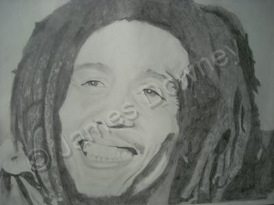 Portrait - Bob Marley - Graphite