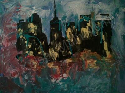 Abstract Cityscapes - Blackout - Acrylic On Canvas