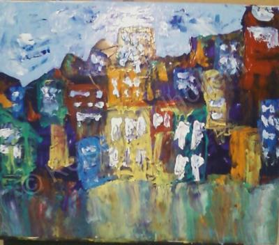 Abstract Cityscapes - Untitled 14 - Oil On Canvas