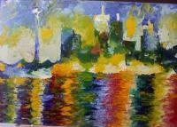 Abstract Cityscapes - Seattle - Oil On Canvas