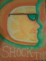 Shock Top - Chalk On Canvas Drawings - By Kelsey Mulhollem, Bar-Style Drawing Artist