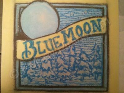 On Tap - Blue Moon - Chalk On Canvas