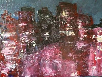 Abstract Cityscapes - Untitled 10 - Oil On Canvas