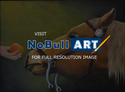 Animals - La Mela - Oil On Canvas 80 X 60 Cm