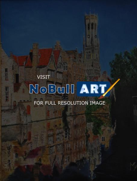 Cityscape - Bruges - Oil On Canvas - 50 X 60 Cm