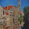 Bruges - Oil On Canvas - 50 X 60 Cm Paintings - By Massimo Franzoni, Figurative Painting Artist