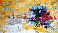 Mont Saint Michel - Sunrise - Acrylic On Board Paintings - By Massimo Franzoni, Abstract Painting Artist