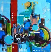 Abstract - Motard - Acrylic On Board