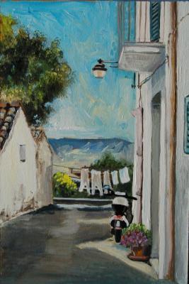 Pisticci - Via Custoza And My Scooter - Acrylic