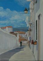Street In Dirupo - Acrylic Paintings - By Anne Parker, Self Taught Painting Artist