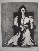 The Woman - Ink Printmaking - By Grace Fairchild, Intaglio Printing Printmaking Artist