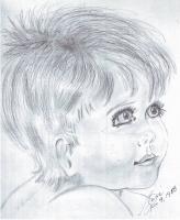Baby - Pencil  Paper Drawings - By Berine Thompson, Black  White Drawing Artist