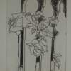 Fenced In - Ink On Paper Printmaking - By Audrey Klemek, Drypoint Printmaking Artist