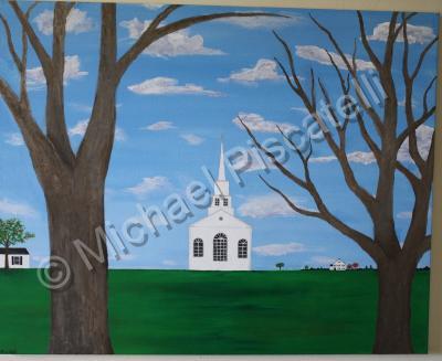 Forms Of Expression - Vermont Church - Acrylic On Canvas