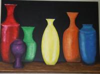 Forms Of Expression - Six Vases - Acrylic On Canvas