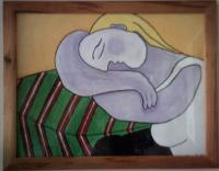 Sleeping Woman - Acrylic On Heavy Paper Paintings - By Michael Piscatelli, Abstract Painting Artist