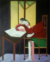 Forms Of Expression - Woman Reading Newspaper - Acrylic On Canvas