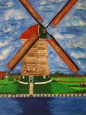 Forms Of Expression - Windmill - Acrylic On Canvas Board