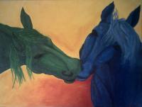 Forms Of Expression - Two Horses - Acrylic On Canvas