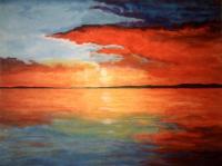 Sunset - Acrylic On Canvas Paintings - By Michael Piscatelli, Nature Painting Artist