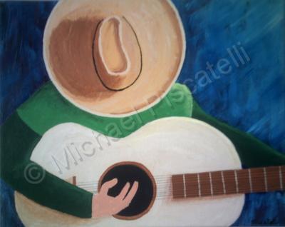 Forms Of Expression - Guitar Player - Acrylic On Canvas