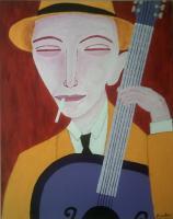 Forms Of Expression - Jazz Player - Acrylic On Canvas