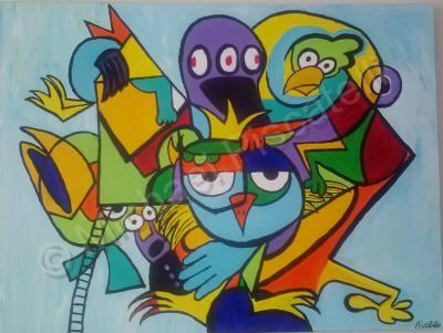 Forms Of Expression - Angry Birds - Acrylic On Canvas