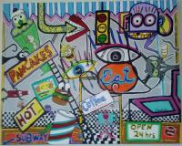 Forms Of Expression - Sparkys Diner - Acrylic On Canvas