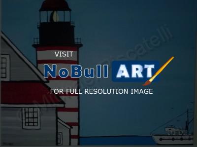 Forms Of Expression - West Quoddy Lighthouse Maine - Acrylic On Canvas