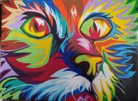 Forms Of Expression - Cats Face - Acrylic On Canvas