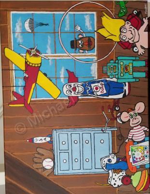 Forms Of Expression - Toys In Attic 1960S Style - Acrylic On Canvas