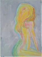 Forms Of Expression - Sitting Girl - Acrylic On Canvas