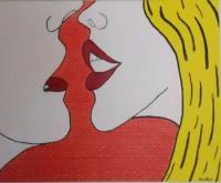 Forms Of Expression - The Kiss - Acrylic On Canvas