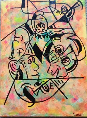 Forms Of Expression - Faces - Acrylic On Canvas