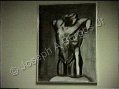 Charcoal Drawings - Male Torso - Charcoal On Paper