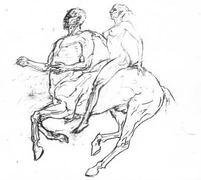 Drawings - Centaur - Pencil