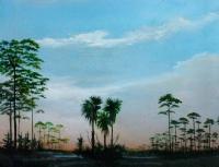 Impressionistic Landscape - Palms Among The Pines - Acrylic