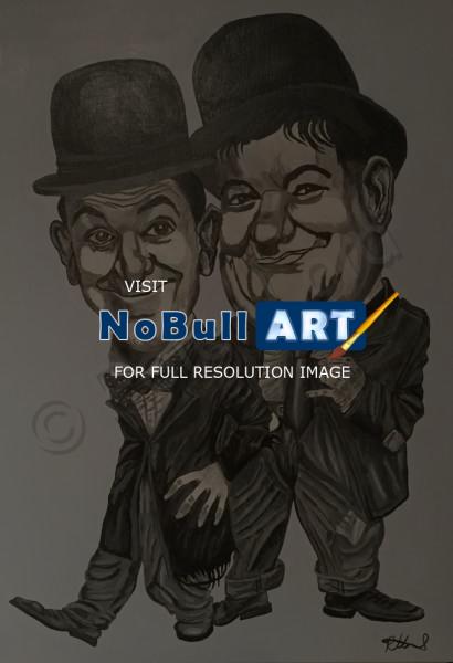 Portraits - Laurel And Hardy - Acrylic