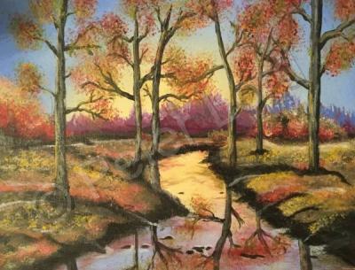 Landscapes - Autumn Sunset - Acrylic